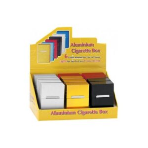 15967 Cigarettatartó fém , több színben -készlet szerint 9 x 6 x 3 cm