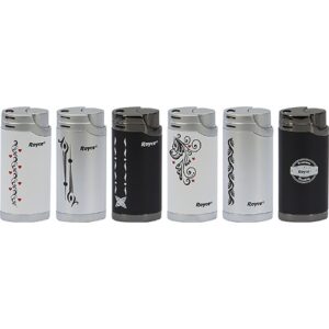 36576 ROYCE. Öngyújtó fém , normál láng, gáztöltős, több szín és minta-készlet szerint