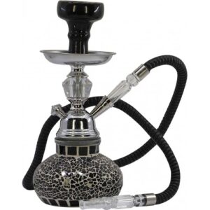 69064 Vízipipa üveg 27 cm( fehér színben) + tartó