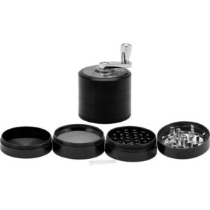 11261Grinder- dohányőrlő fém 4 részes, karos - 5,5 cm átmérő