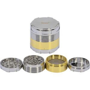 11336 REMO.Grinder-dohányörlő fém , 4 részes-4 cm átmérő