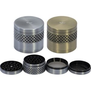 11348 REMO.Grinder-dohányörlő fém , 4 részes-5,5 cm átmérő