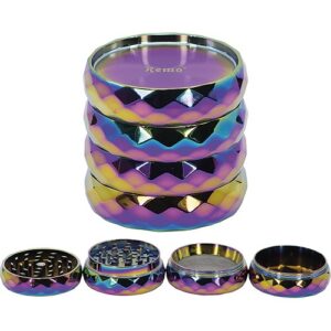 11354 REMO.Grinder-dohányörlő fém ,4 részes - 5 cm átmérő