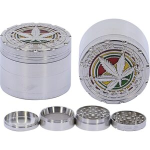 11437 REMO. Grinder-dohányörlő fém, 4 részes- 5 cm átmérő