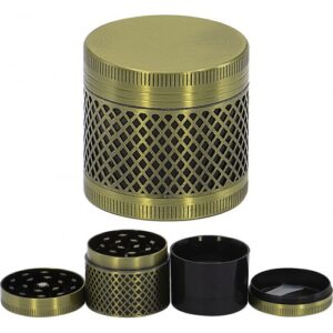 11518.Grinder- dohányörlő fém,4részes-4 cm átmérő