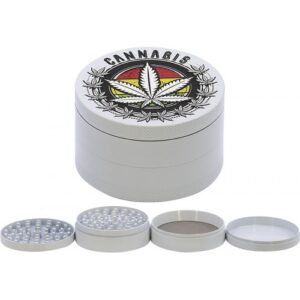 11542 Grinder- dohányörlő fém-4 részes-7,5 cm átmérő,pollenszürős