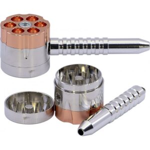 11546 Grinder-dohányörlő+pipa fém-3,7 cm átmérő