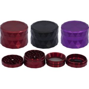 11578 Grinder- dohányörlő fém-4 részes-6,2 cm átmérő,pollenszürős,több színben-készlet szerint