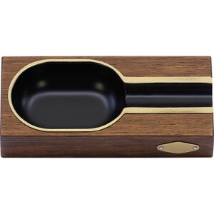 12892Szivar hamutartó, fa + fém, mérete 15x7cm.