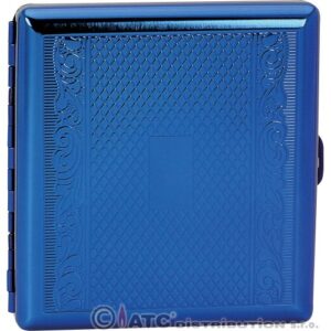 15801 MEEX. Cigarettatárca fém , normál ,20 szálas , fém lefogó , több minta és szín-készlet szerint