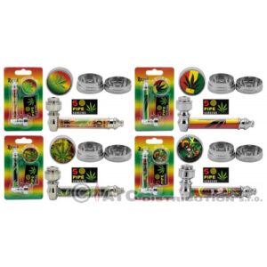 48122 REMO. Fém pipa -őrlő+ szűrő szett 8,7 cm x 3 cm