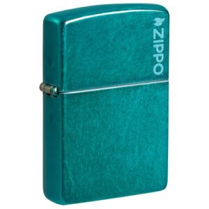 Classic Candy Teal Zippo Logo SKU: 24004zl