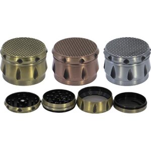 11399 REMO.Grinder-dohányörlő fém ,4 részes-6 cm átmérő , több színben-készlet szerint